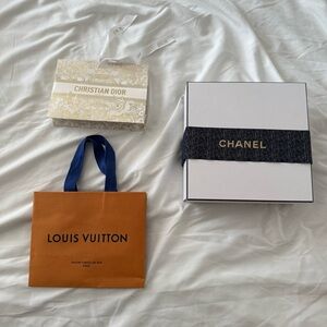 Luxury Designer Shopping Bag/Box Bundle (Louis Vuitton, Christian Dior, Chanel)